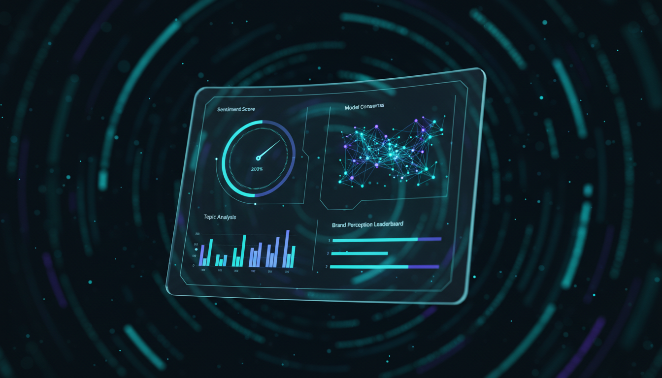 AI Sentiment Radar dashboard - real-time brand perception tracking across positive, neutral, and negative AI responses
