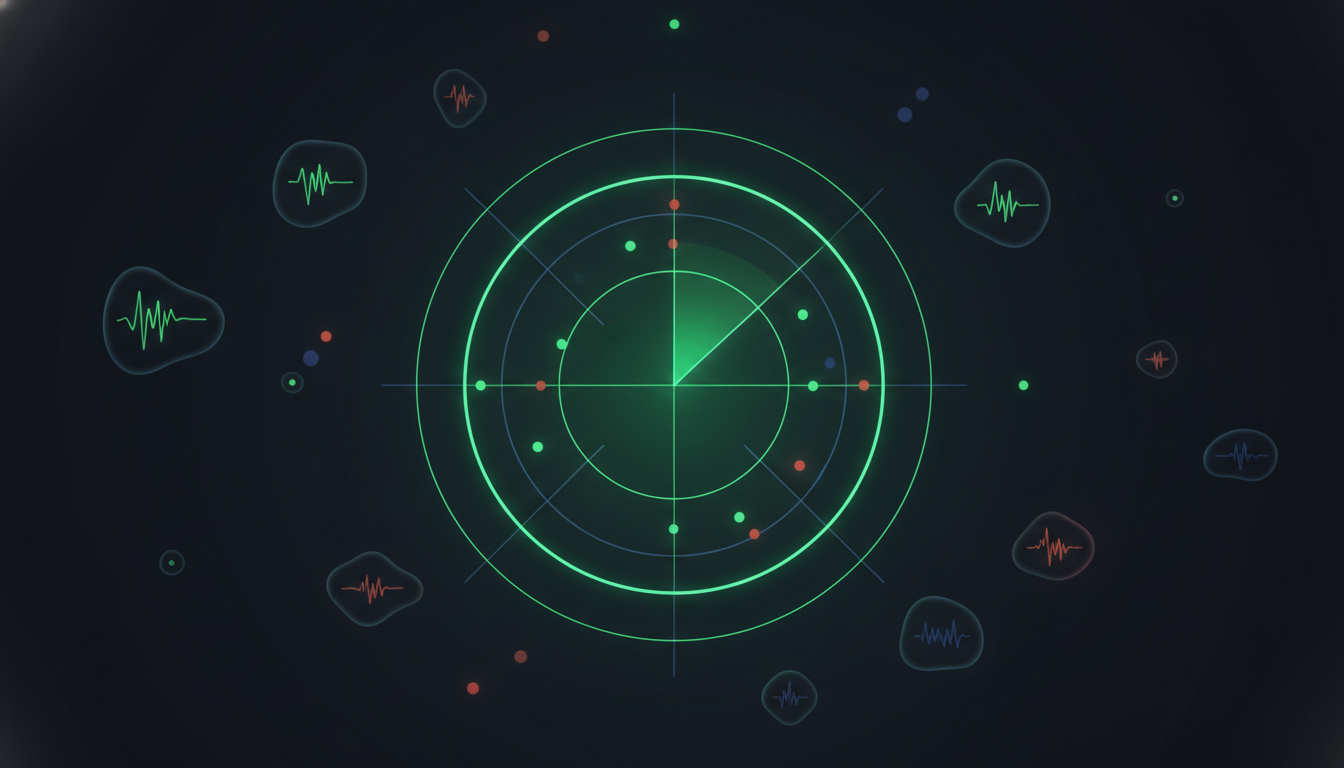 Track brand sentiment across AI models AI Sentiment Radar dashboard - real-time brand perception tracking across positive, neutral, and negative AI responses