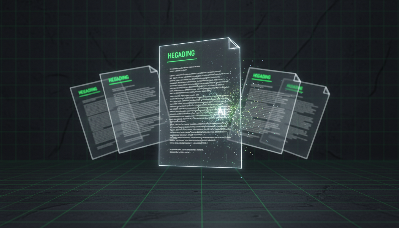 AI Article Generator composing SEO-optimized blog posts, pillar pages, and long-form content with entity integration