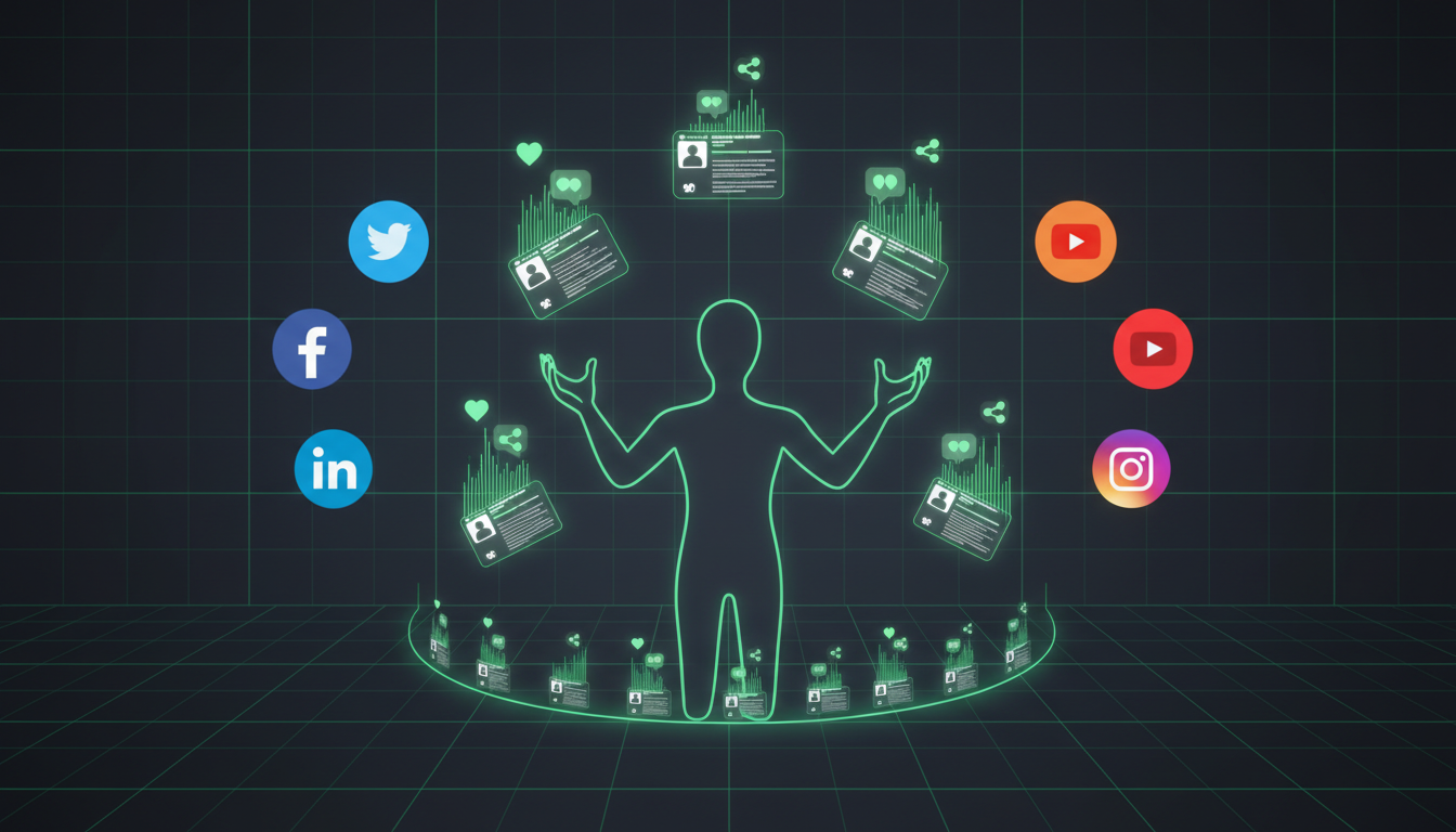 Automate your social media publishing AI Social Agent coordinating daily posts across LinkedIn, Twitter/X, Facebook, Instagram, and YouTube channels