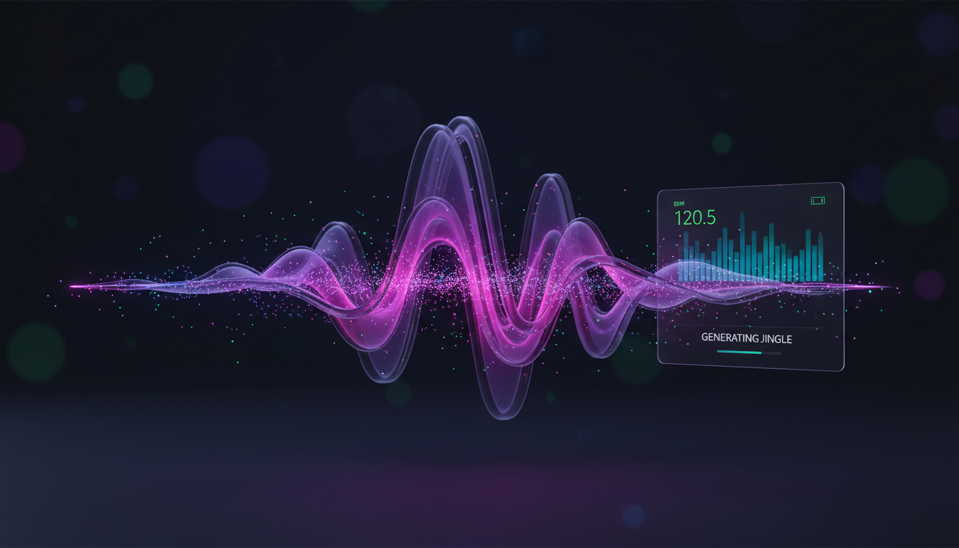 Generate brand-tuned music in seconds AI Music Factory composing brand jingles, sonic logos, and ambient audio with mood and BPM controls
