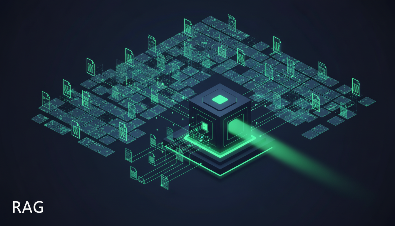 RAG (Retrieval Augmented Generation) - concept illustration