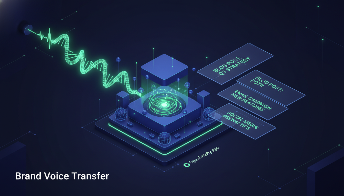 Brand Voice Transfer (Content Factory) Brand Voice Transfer - visual concept illustration