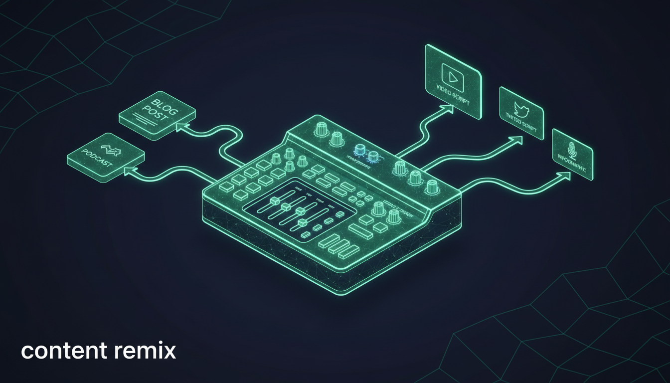 Content Remix (Content Factory) Content Remix - visual concept illustration