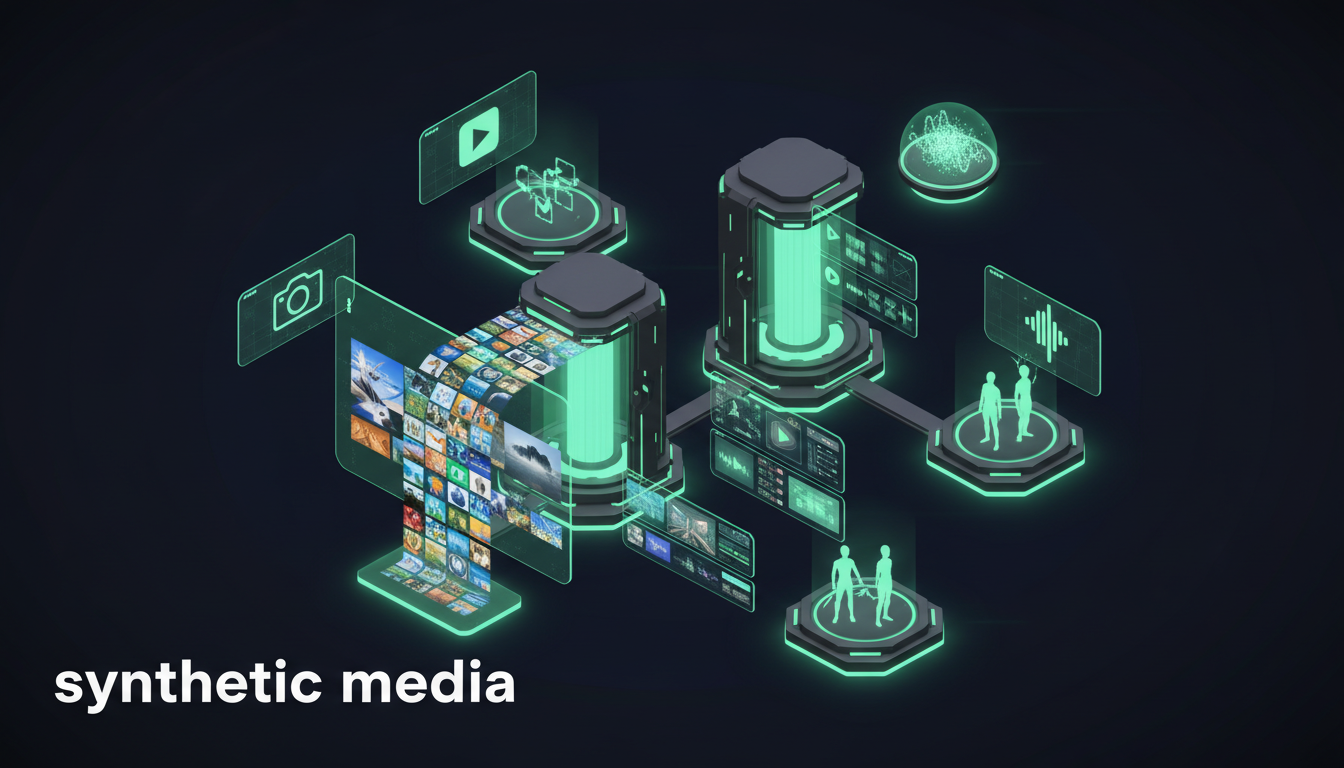 Synthetic Media (Content Factory) Synthetic Media - visual concept illustration
