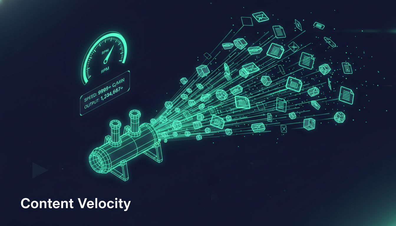 Content Velocity (Content Factory) Content Velocity - visual concept illustration