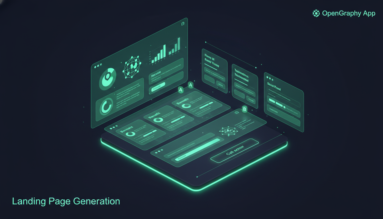 Landing Page Generation (Content Factory) Landing Page Generation - visual concept illustration