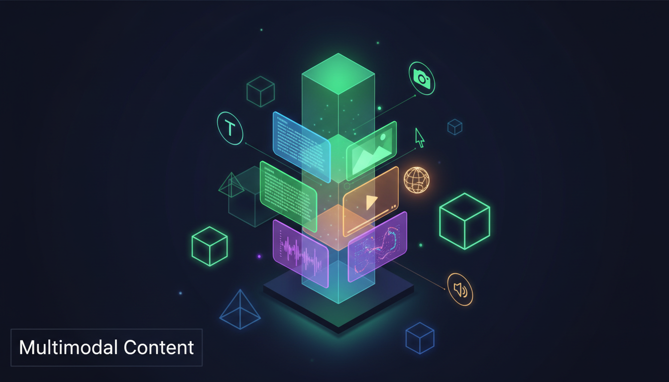 Multimodal Content (Content Factory) Multimodal Content - visual concept illustration