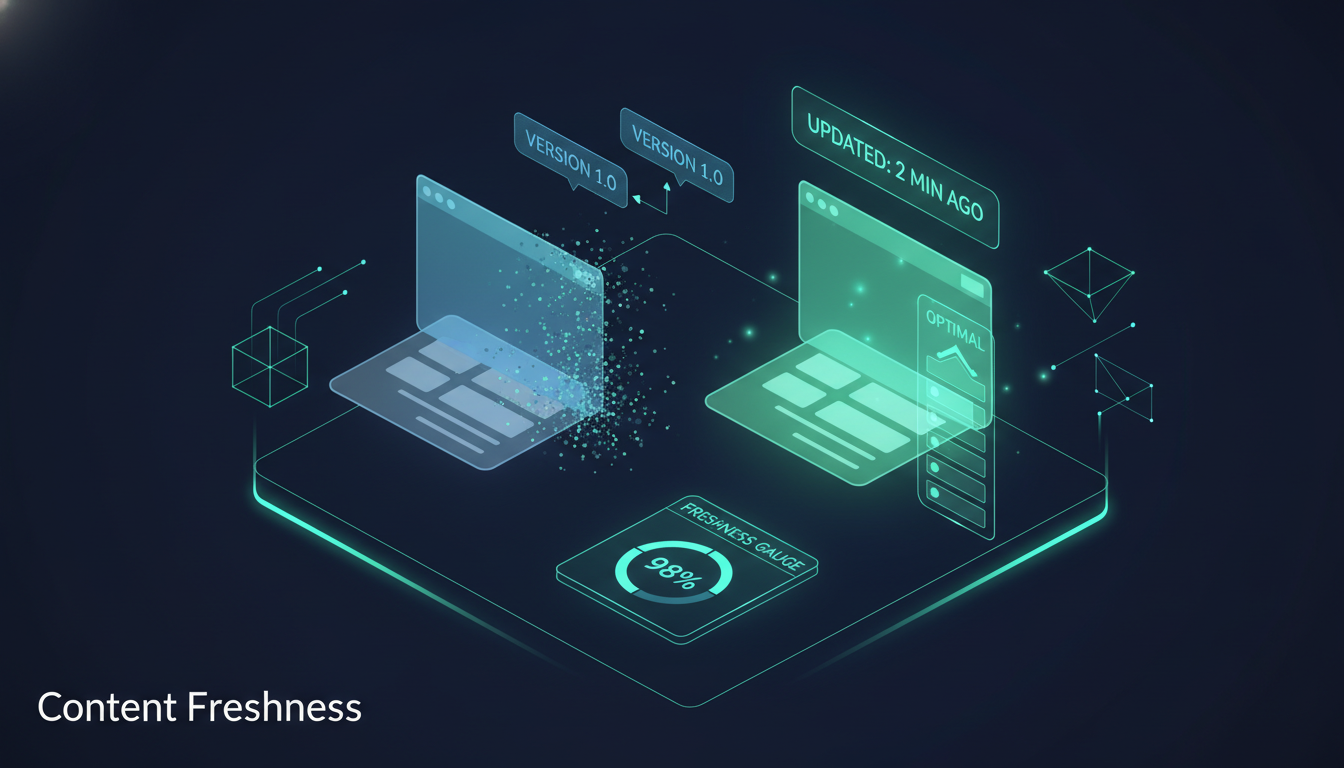 Content Freshness (SEO & Ranking) Content Freshness - visual concept illustration